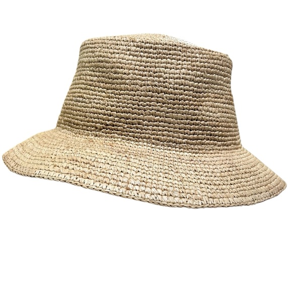 NWT J. Crew Raffia Bucket Hat in Natural Straw Size M-L - Picture 4 of 7